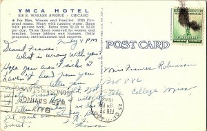 Y M C A Hotel Oriole Room The Cafeteria Chicago Vtg. Postcard Standard View Card 