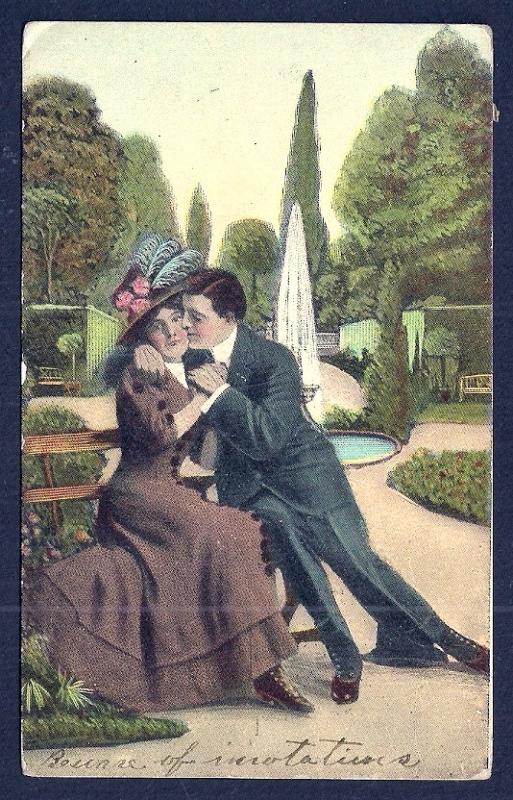 Courting Couple in the Park used c1908