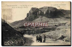 Old Postcard The Rocks Neussargues Laval Route Massiac is Murat