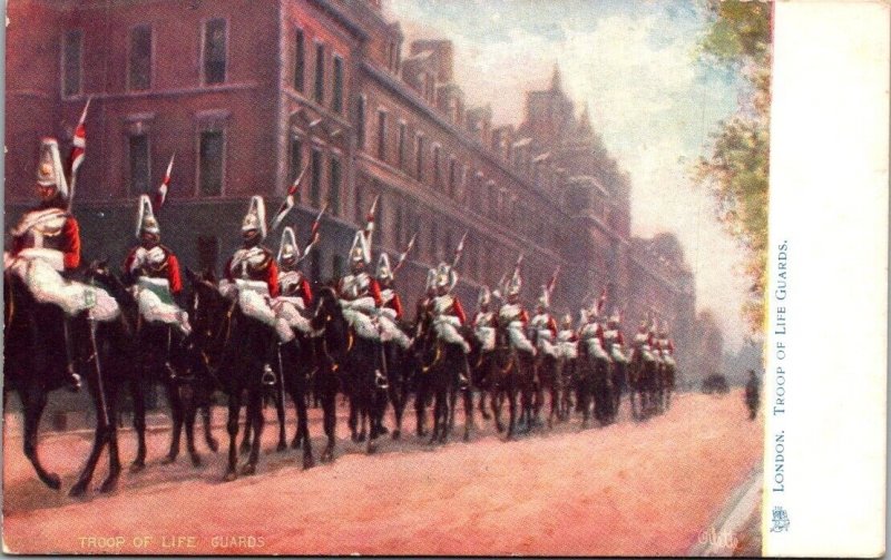 British Military Postcard - Troop of Life Guards - London