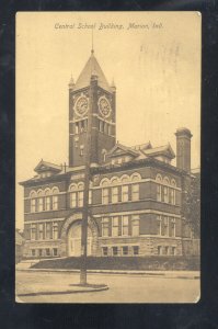 MARION INDIANA CENTRAL SCHOOL BUILDING VINTAGE POSTCARD