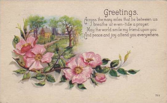 Greetings With Flowers 1924