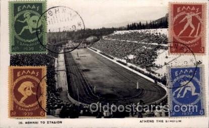 Scarce 1st day Balk Games Olympic post stamps on front, Track & Field 1930 po...