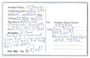 Postcard QSL CB Ham Radio Amateur Card From Moncton New Brunswick Canada VE9WW