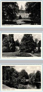 3 Postcards OLDENBURG, GERMANY ~ Schloss, Park & Pond