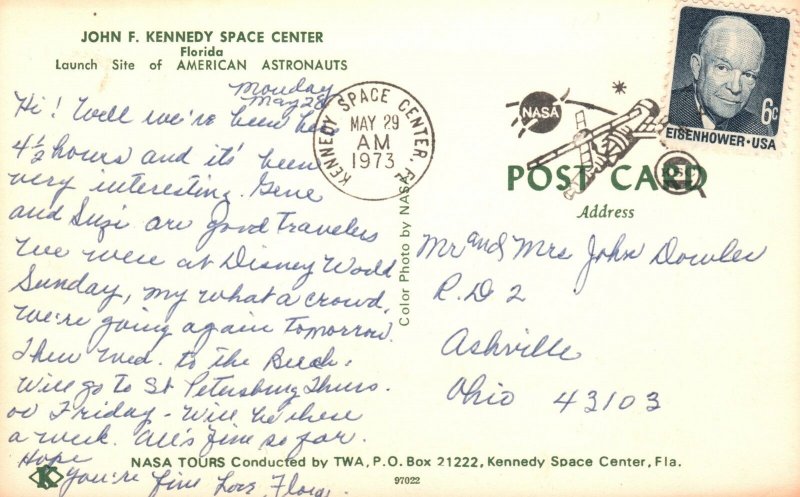 Vintage Postcard 1973 Kennedy Space Center American Astronauts Launch Site FL 