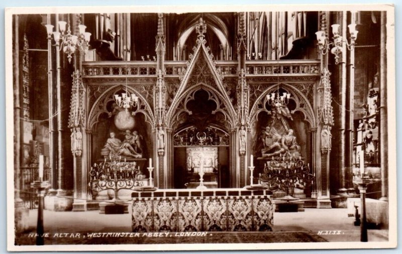 Postcard - Nave Altar, Westminster Abbey - London, England