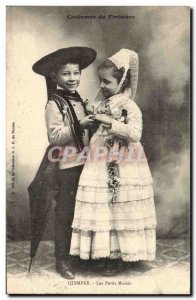 Old Postcard Folklore Children Quimper Small married Marriage