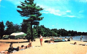 Sebago Lake Maine State Park, Sandy Bathing Beach,  Postcard