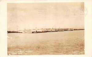 RPPC SHIP DOCKS CRISTOBAL PANAMA CANAL ZONE REAL PHOTO POSTCARD 1936