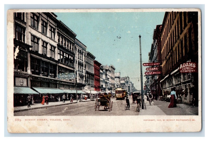 Circa 1910 Summit Street, Toledo OH Vintage Postcard P40E 