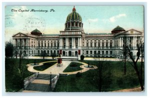 1908 Entrance To The Capitol, Harrisburg, Pennsylvania PA Antique Postcard