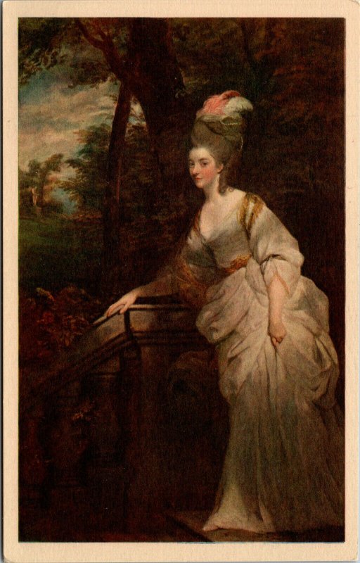 Vtg Portrait of Georgiana Duchess of Devonshire Sir Joshua Reynolds Art Postcard