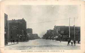 J55/ Aberdeen South Dakota Postcard c1910 Main St Looking South Store 137