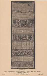 Medieval Embroidery Silk Linen Rebekah Pope in 1644 Postcard