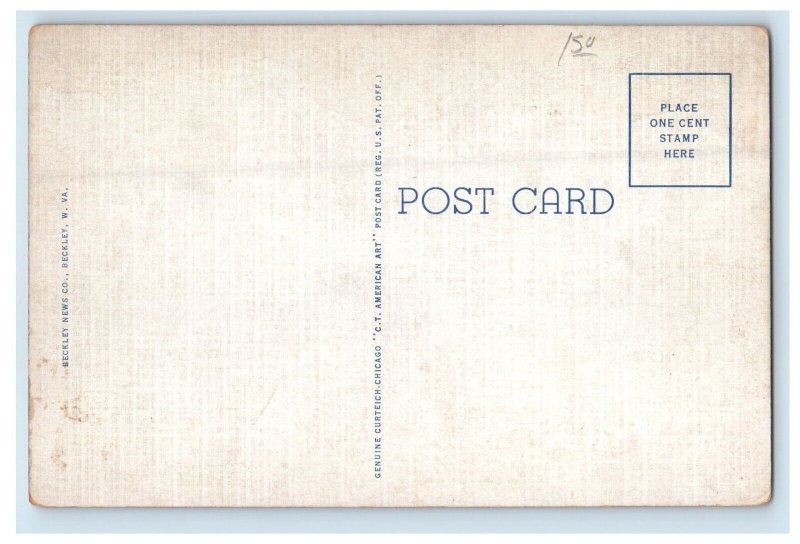 c1930's U.S Post Office Building Beckley West Virginia WV Vintage Postcard