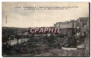 Old Postcard Valley of Thouars thouet and the castle built under Louis XIII b...