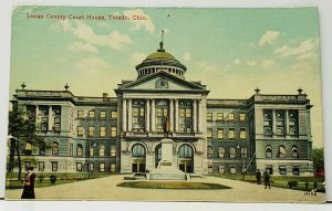 OH Lucas County Court House 1909 to Ann Arbor Michigan Postcard H18