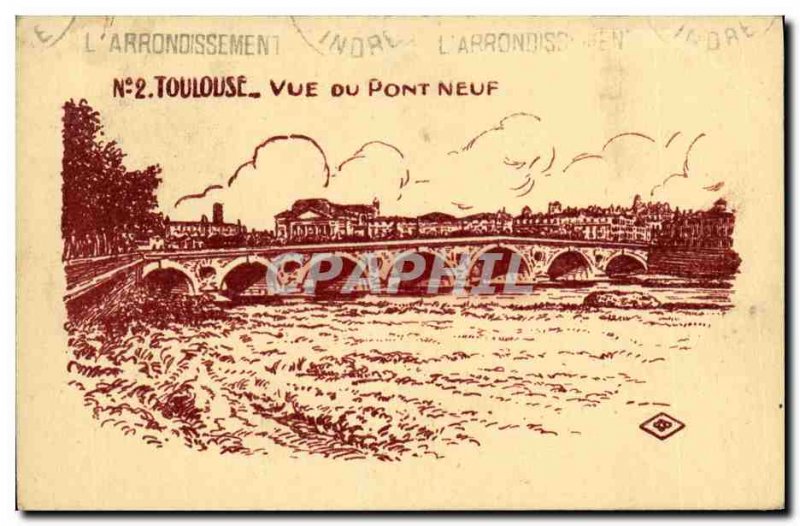 Old Postcard Toulouse for Du Pont Neuf
