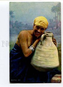 3026989 EGYPT Semi-nude girl w/ pot Vintage tuck PC