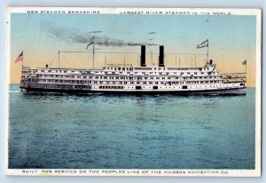 1913 Steamer Berkshire Hudson Navigation Largest Passenger Ship River Postcard