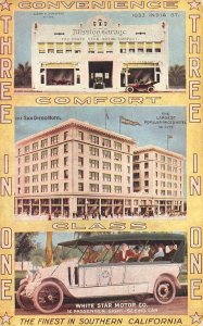 WHITE STAR MOTOR CO Cars Mission Garage San Diego Hotel c1920s Vintage Postcard