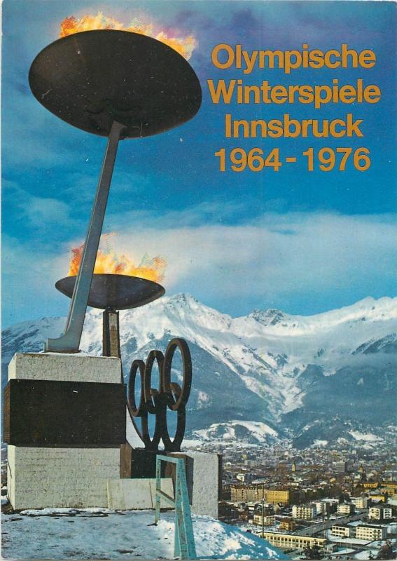 Olympische Winterspiele Innsbruck 1976 Winter Olympic Flame Austria Postcard