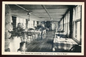 h300 - LAURENTIDES Quebec Postcard 1930s Provincial Park Diner Interior