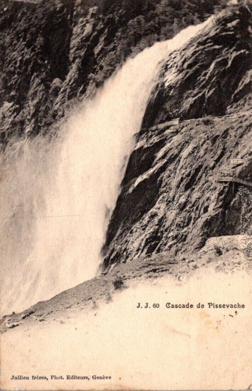 Switzerland Geneve Cascade de Pissevache 1906