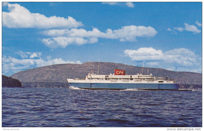 Bluenose Leaving Bar Harbor, Mt. Cadillac, Mt. Champlain, Acadia National Par...