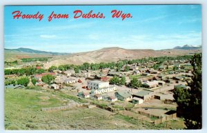 DUBOIS, WY Wyoming ~ Fremont County ~ BIRDSEYE VIEW of TOWN c1950s  Postcar