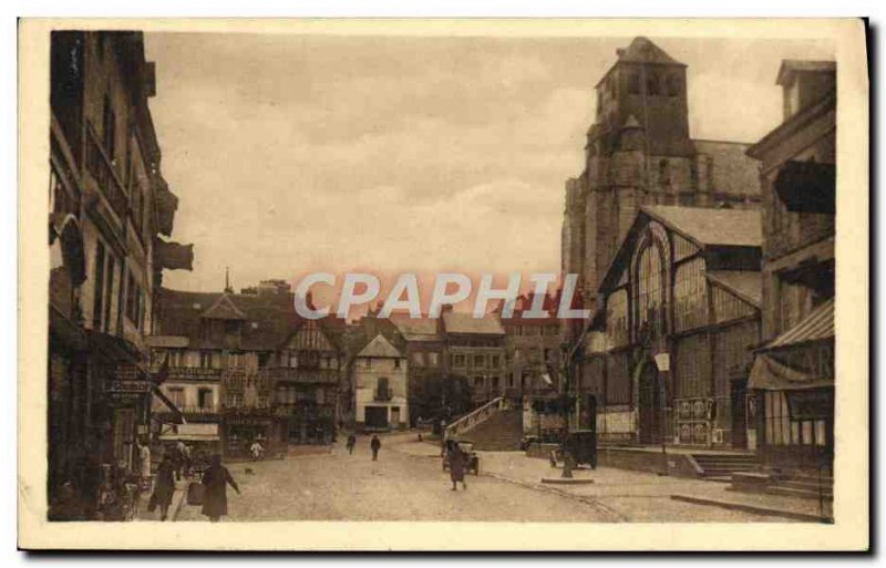 Old Postcard Lisieux Place du Marche au Beurre