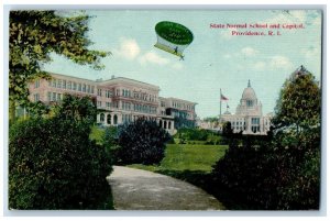 c1910's State Normal School And Capitol Providence RI Advertising Postcard