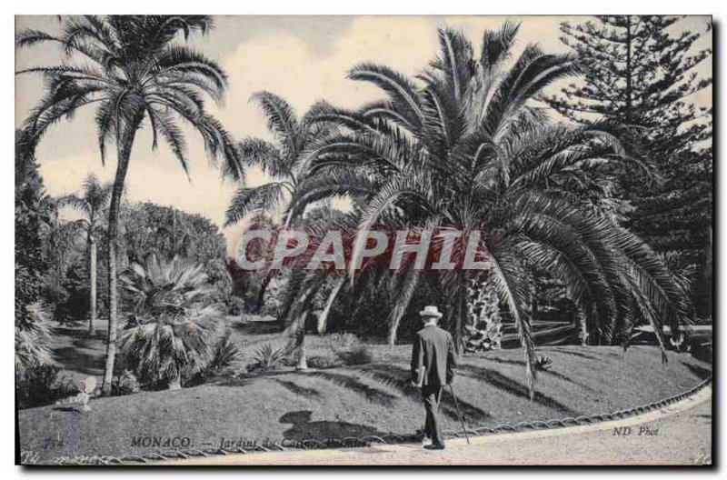 Old Postcard Monaco Garden