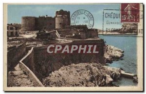 Old Postcard Marseille the castle of If a general view of the historical Dung...