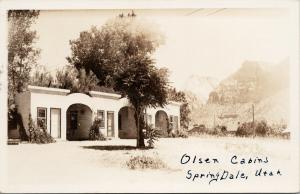 Olsen Cabins Springdale Utah UT Unused Real Photo Postcard E60