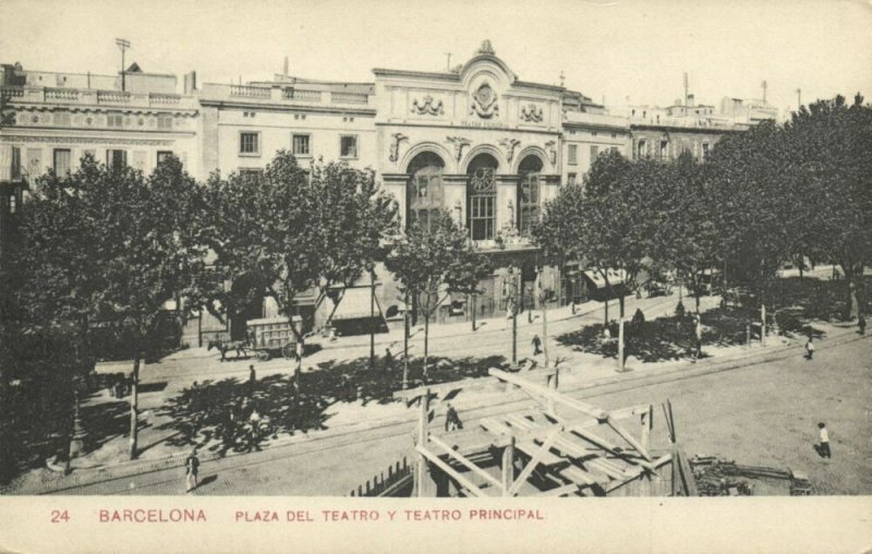 spain, BARCELONA, Plaza del Teatro y Teatro Principal, Theatre (1910s)