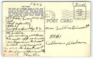 1943 WWII BARDSTOWN KY FEDERAL HILL CAMP BRECKINRIDGE SOLDIER POSTCARD P3349