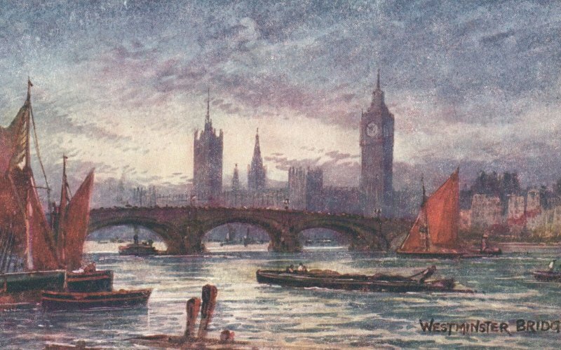 Vintage Postcard 1910's Westminster Arch Road And Foot Traffic Bridge London