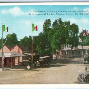 c1920s Tijuana, Mexico & Tia Juana, USA Border Customs Immigration Cars A346