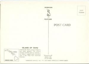 The Blow Hole Island of Oahu, Hawaii, unused Postcard 