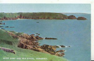 Channel Islands Postcard - Petit Port and Pea Stacks - Guernsey - Ref TZ5912