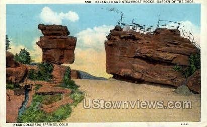 Balanced Rock and Steamboat Rock Garden of the Gods  - Colorado Springs s, Co...