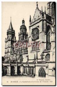 Old Postcard Evreux The Cathedral and the Cloister of L & # 39Eveche