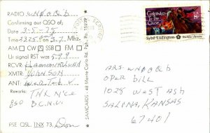 QSL Radio Card From Smolan Kansas WNØ0PI 