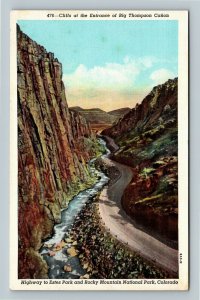Cliffs At The Entrance Big Thompson Canon Vintage Estes Park Colorado Postcard 