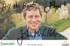 John Middleton Ashley Thomas Emmerdale Hand Signed Cast Card Photo