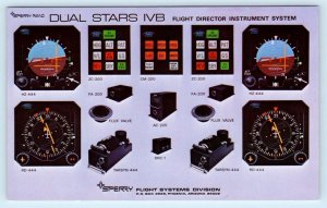 PHOENIX, AZ ~ Advertising SPERRY RAND Dual Stars FLIGHT SYSTEMS Sample Postcard