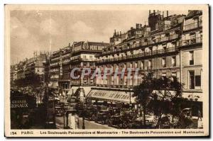 Paris Old Postcard The boulevards Poissonniere and Montmartre