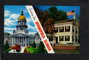 IL Greetings From Springfield Illinois State Capitol Flag